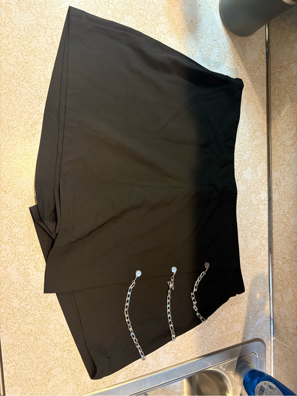 Cider Black Mini Skirt with Silver Chains